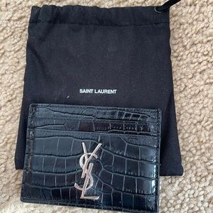 Black ysl card holder